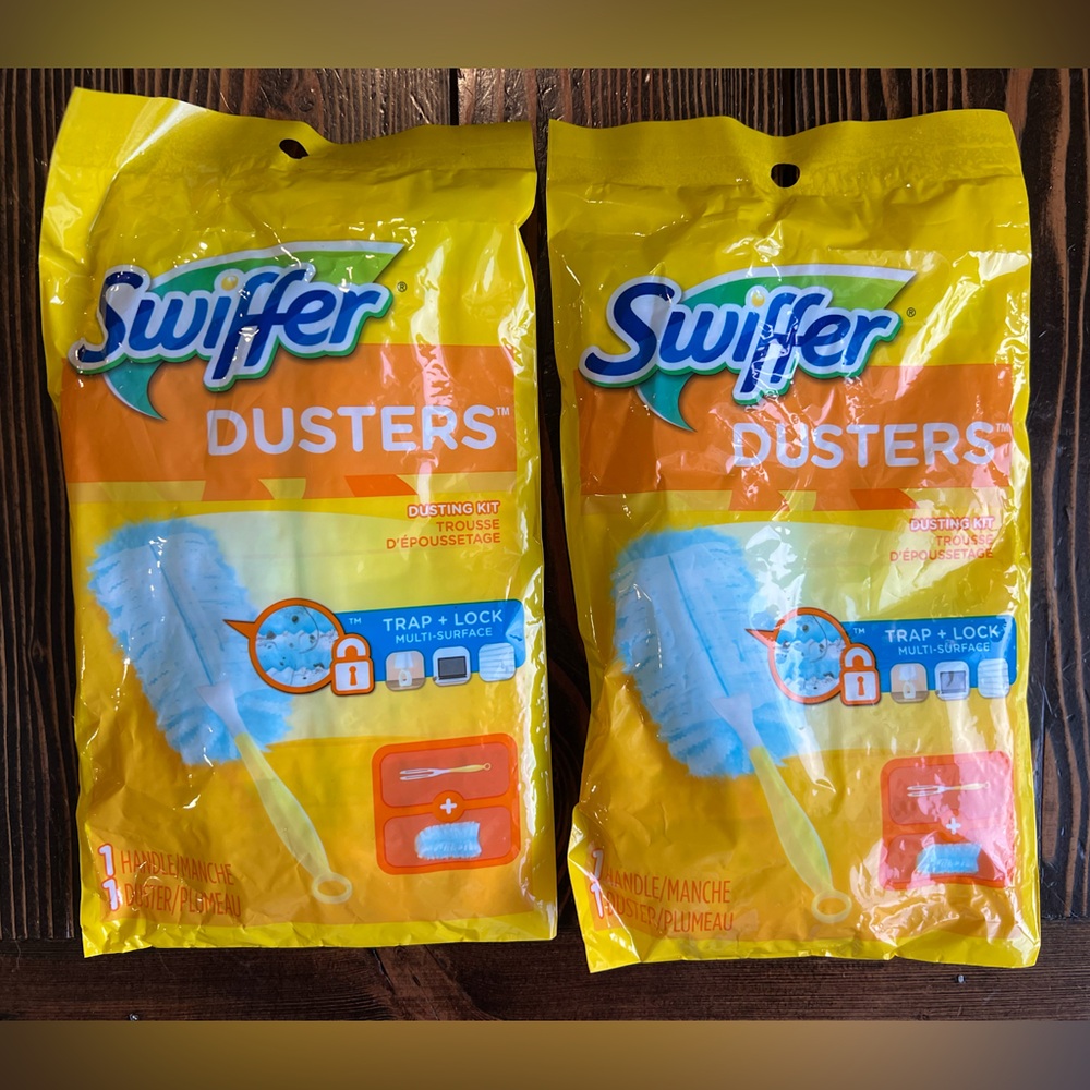 SWIFFER DUSTERS • 2 new single packs duster + wand, sealed brand new cleaning